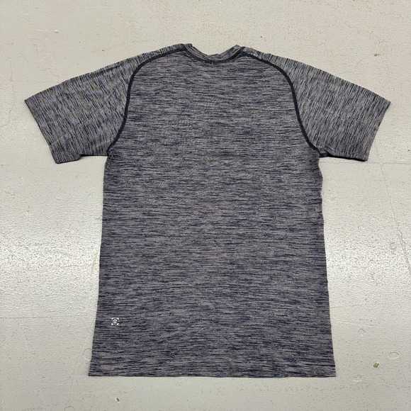 Lulu Lemon Mens Small Blue Gray Heather Performance Athletic Tee - Picture 4 of 8